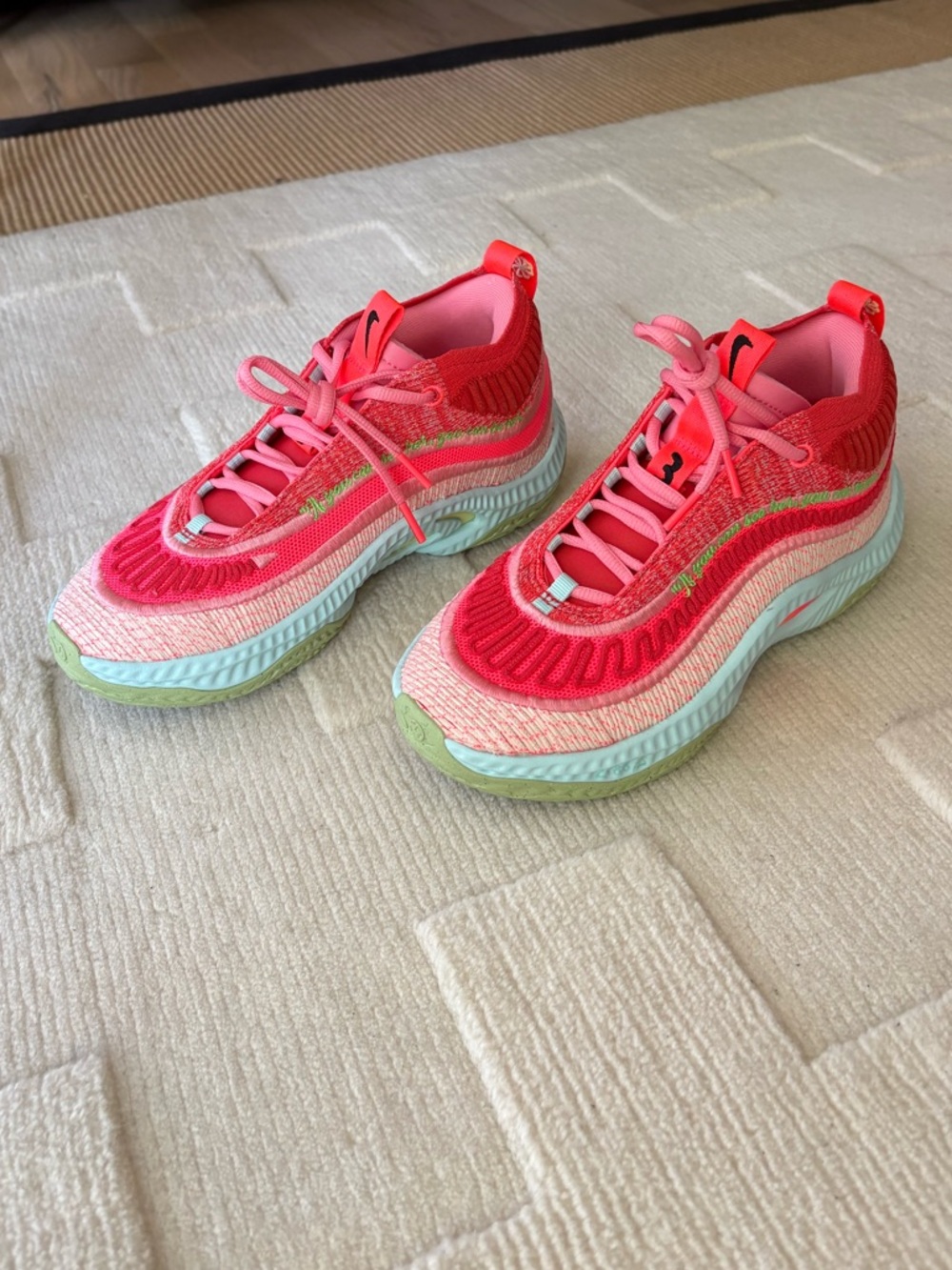 Nike Cosmic Unity 3 Aja Wilson hot pink green blue knit shoes women’s 8 - Picture 9 of 12